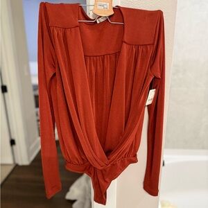 Free people Rust Long Sleeve Women's Top
